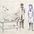 From "Animals at the doc" serie, 2009, pencil and ballpen drawing on paper, 25 x 30,5 cm