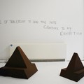 Beth Fox 'A Trail of Toblerone to Lead the Swiss Collectors to my Exhibition' 2013, wood & paint, dimensions variable
