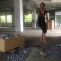 Lucie Palečková is cleaning 1st floor of the National Gallery